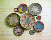 Set of 9 Basket Wall Decor, Boho Wall Decor, Hanger Wall Plate, Boho Wall Art, Wicker Round Bowl, Wicker Wall Tray, Bohemian Wall Decor.