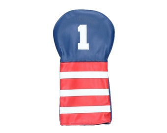 American Flag USA Driver Golf Leather Headcover By Detroit Golf Co.