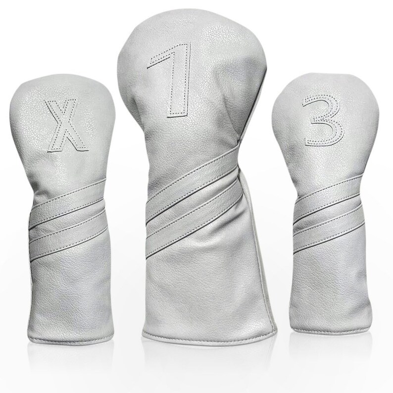 Gray Vintage 3 Piece Golf Head Cover Set by Detroit Golf Co. Etsy