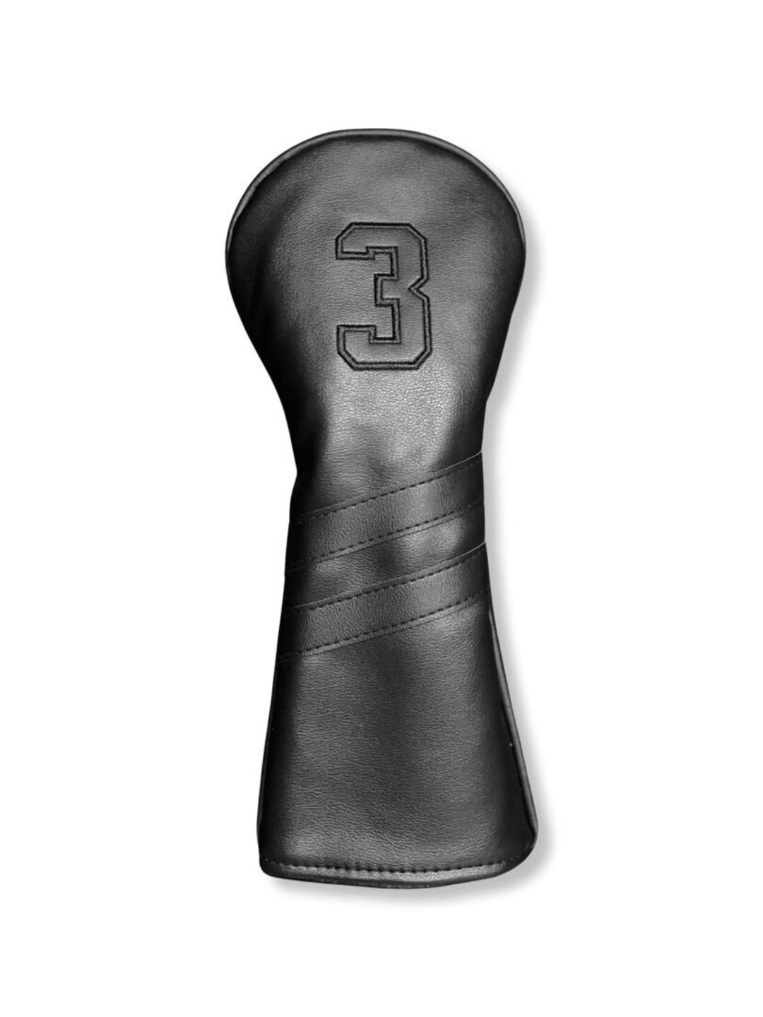 Black 3 Wood Golf Leather Head Cover by Detroit Golf Co. Etsy
