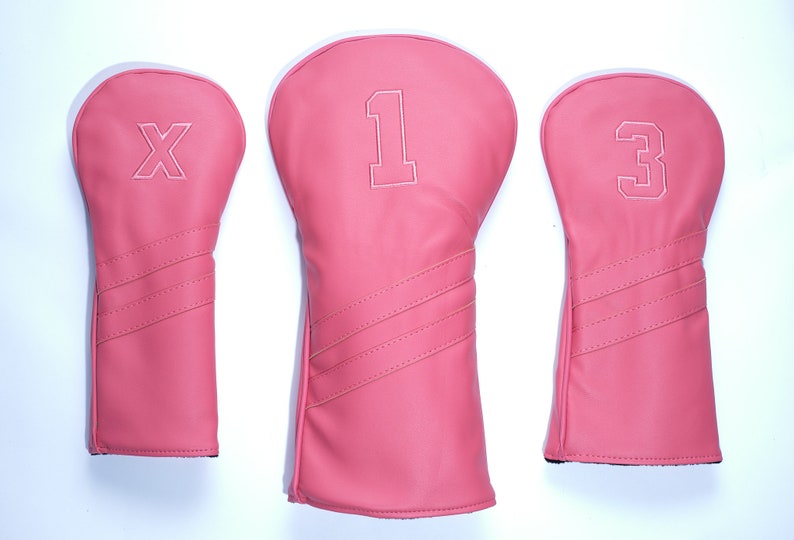 Pink Out Vintage 3 Piece Golf Head Cover Set by Detroit Golf Etsy