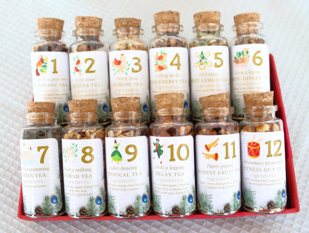 12 Days of Christmas Advent Calendar, Christmas Tea Box, Gift Box ...