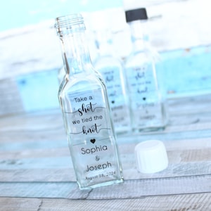 Personalized Marasca Shot Bottle Wedding Favors - Custom Label