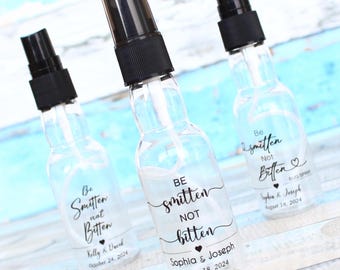 Personalized Mosquito Spray Bottle Favors: Unique Wedding Guest Gift
