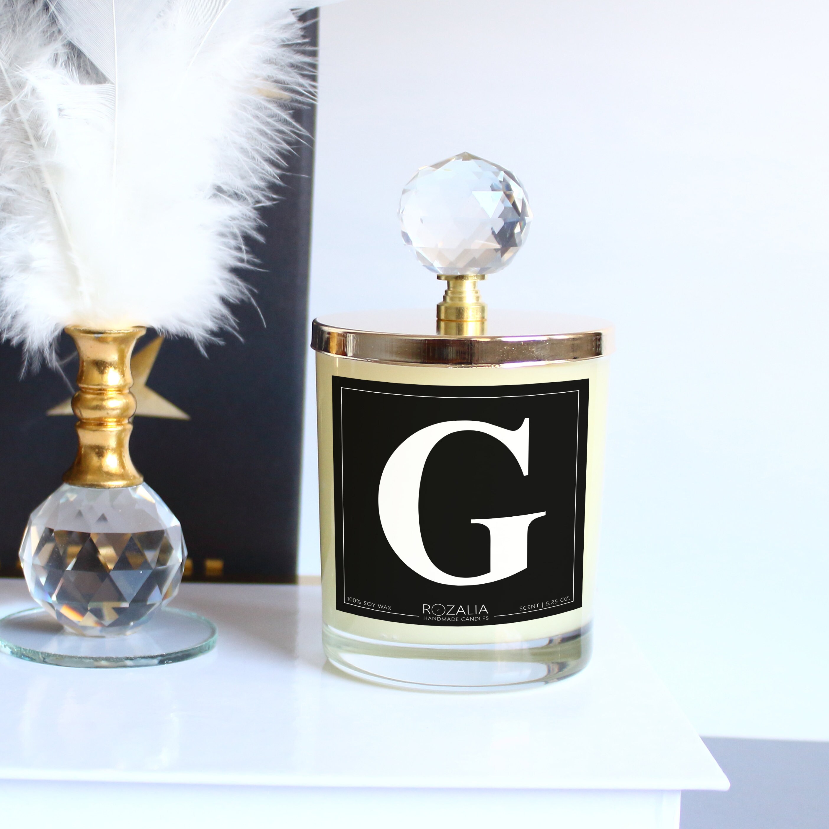 Alphabet Candle Black Letter Candle Custom Gift 6.25 Oz. Etsy