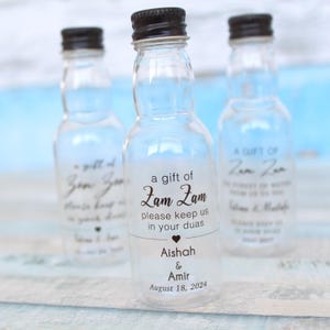 Zamzam guest gift bottles, Personalised Wedding Favors, 40cl Empty Bottle with Label, Umra, Umre, Hajj, Haj, Hac Gift, Islamic Keepsake