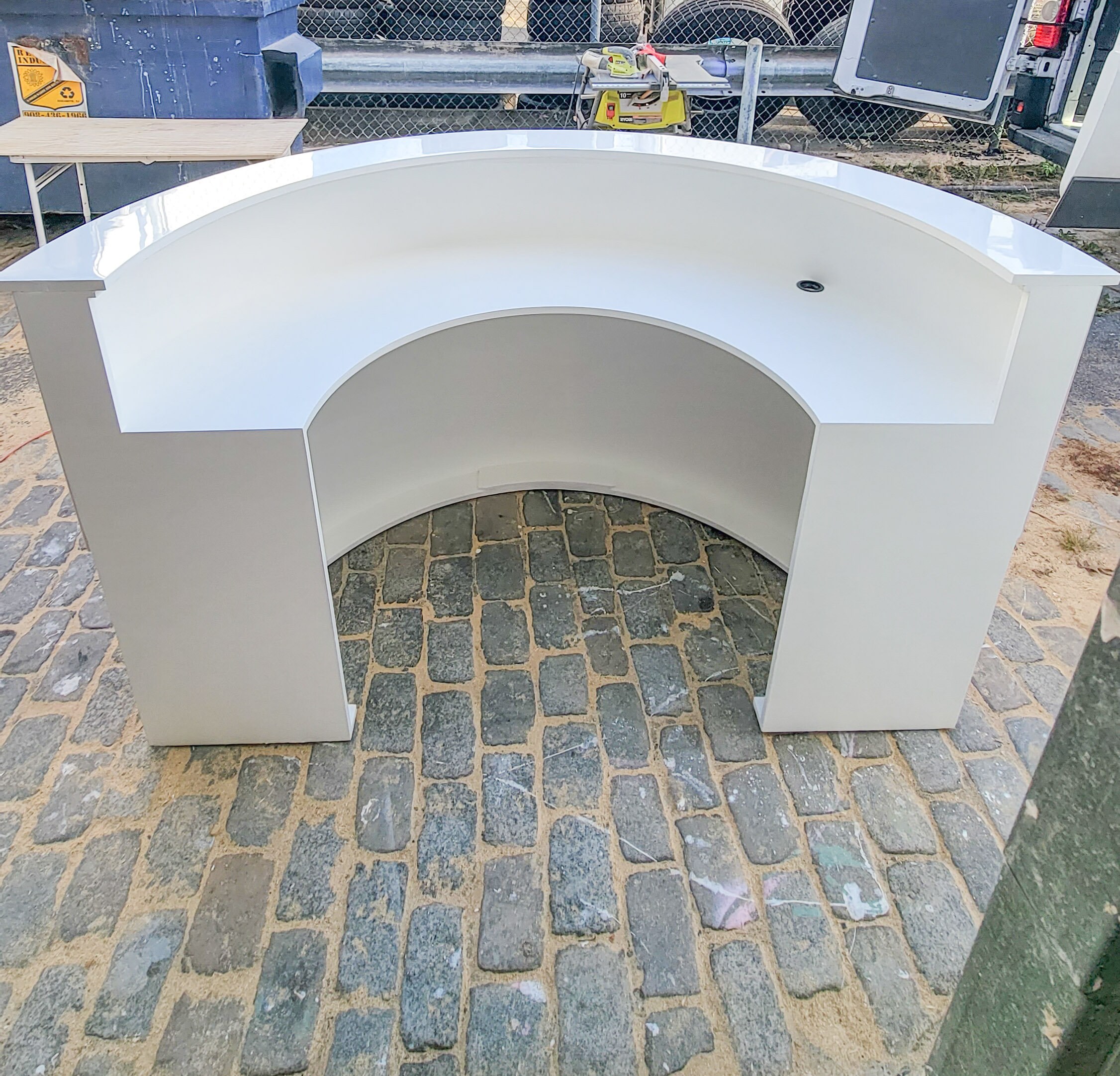 Fluted Reception Desk , FLUTED Bar, Pos, Modern Front Desk, Cash Wrap