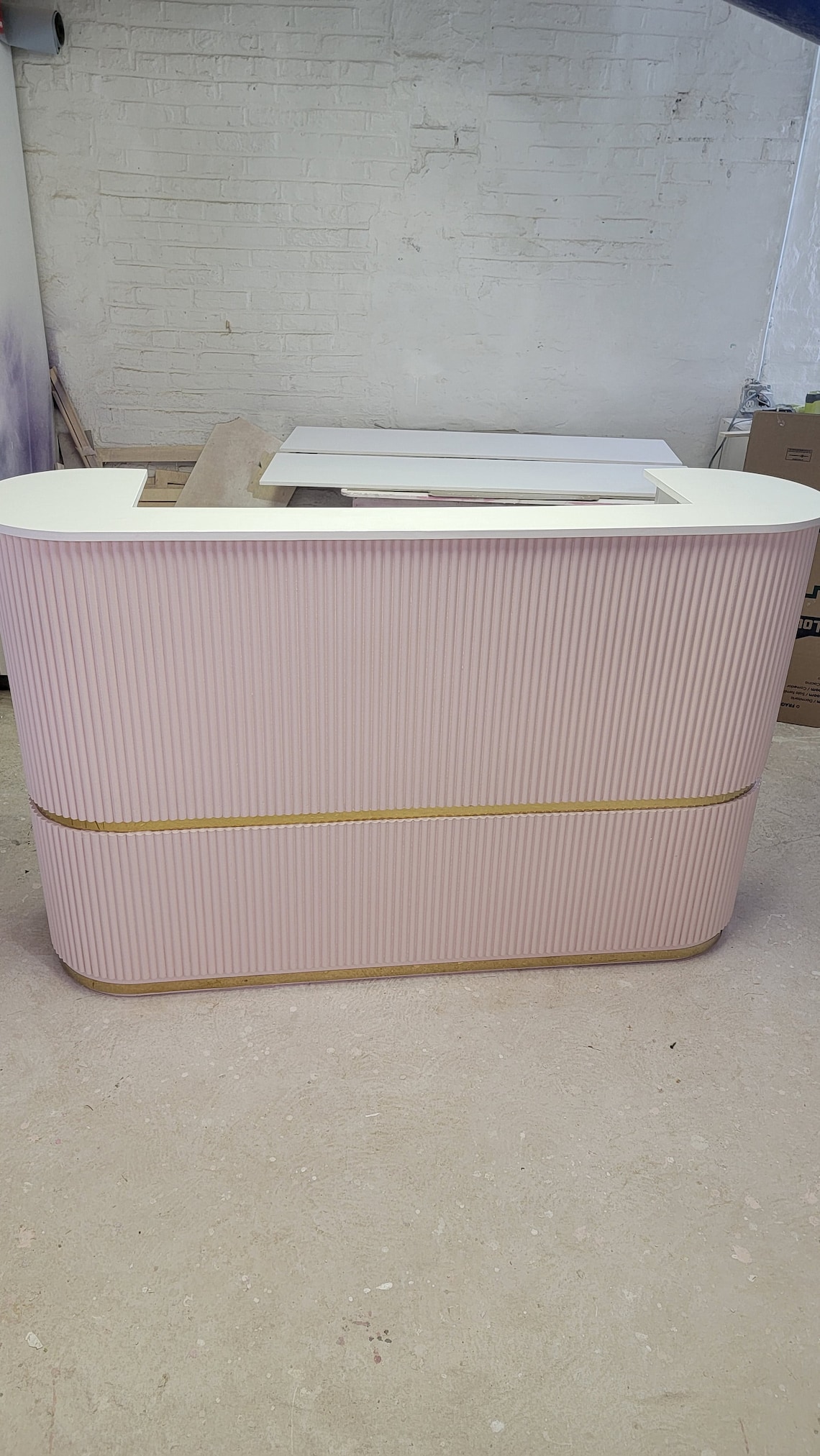 Fluted Reception Desk FLUTED Table Dinner Table Modern Etsy