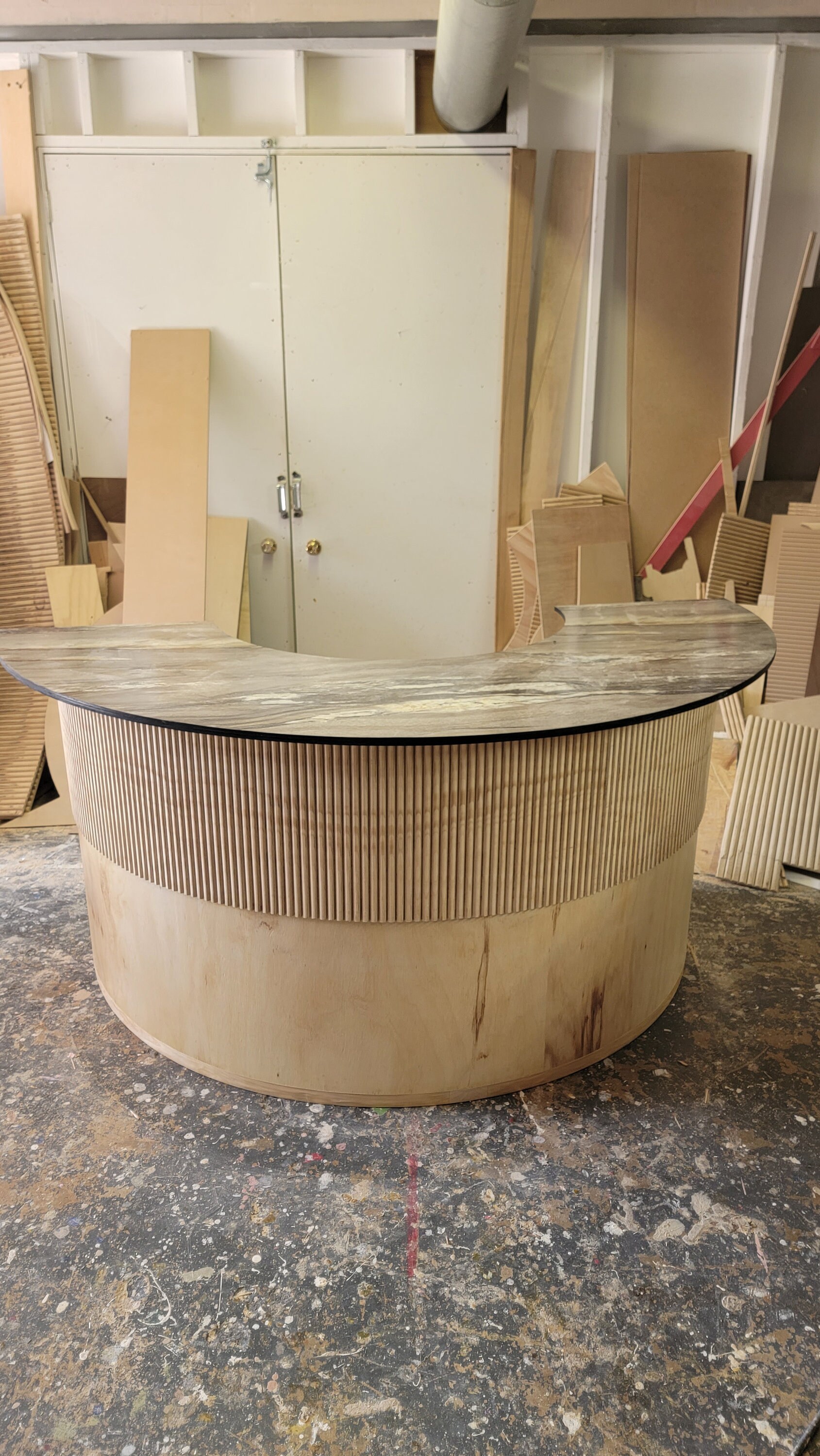 Fluted Reception Desk , FLUTED Bar, Pos, Modern Front Desk, Cash Wrap