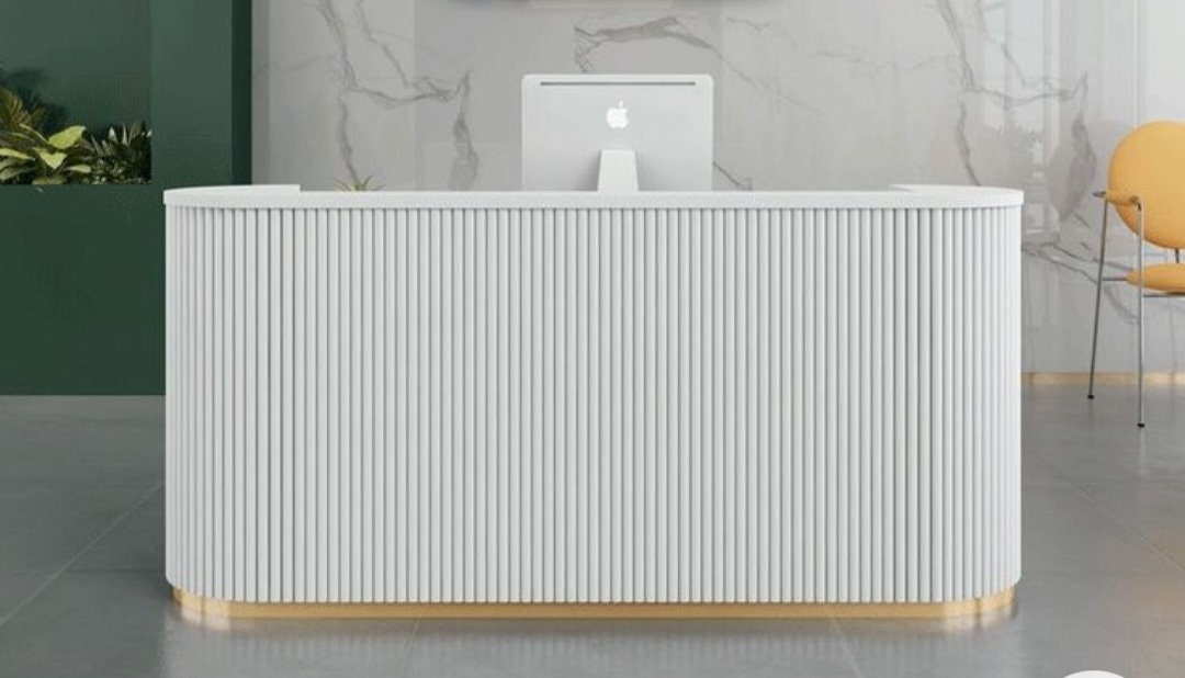 Fluted Reception Desk , FLUTED Table, Cash Wrap, Modern Front Desk