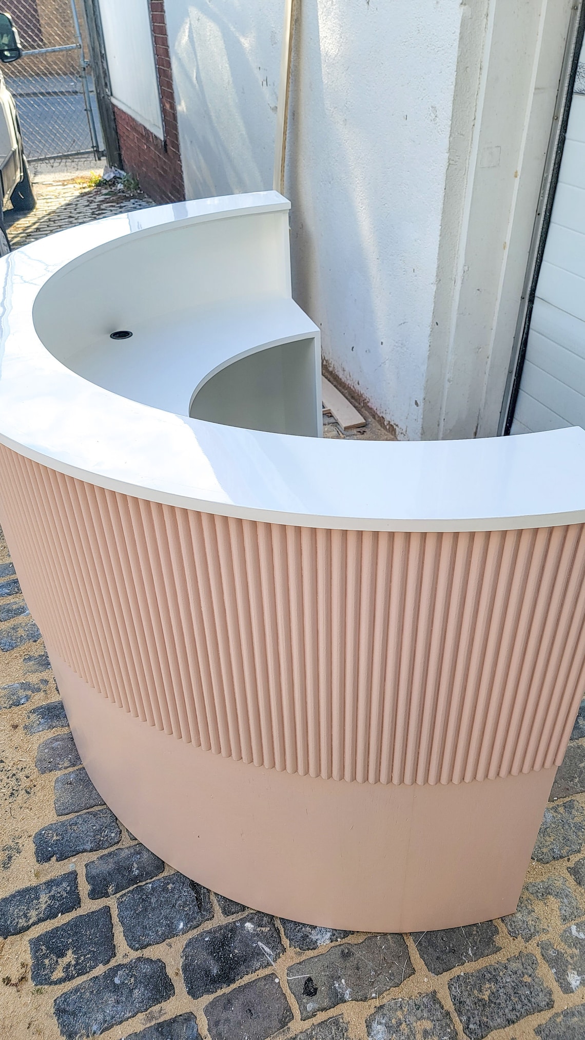 Fluted Reception Desk , FLUTED Bar, Pos, Modern Front Desk, Cash Wrap