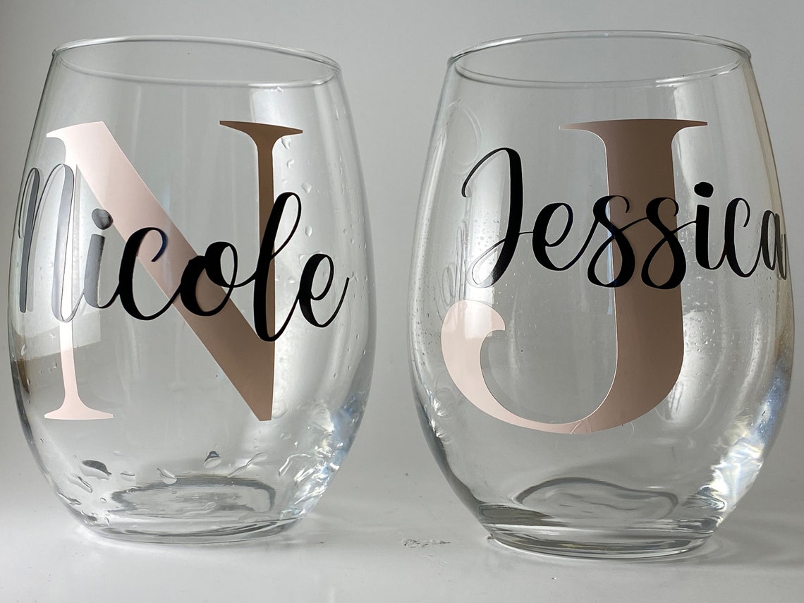 Personalized Glassware Name & Initial Assorted Glassware Etsy
