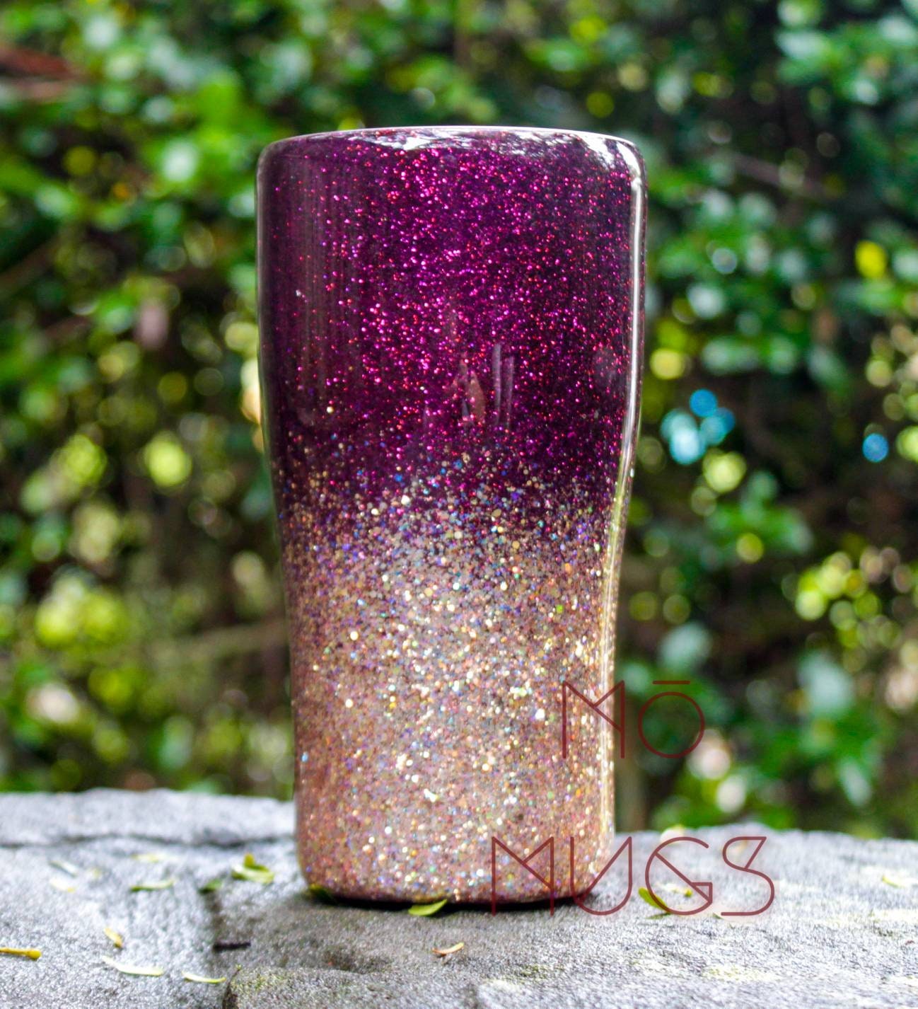 Maroon and rose gold ombre glitter tumbler ombre glitter Etsy