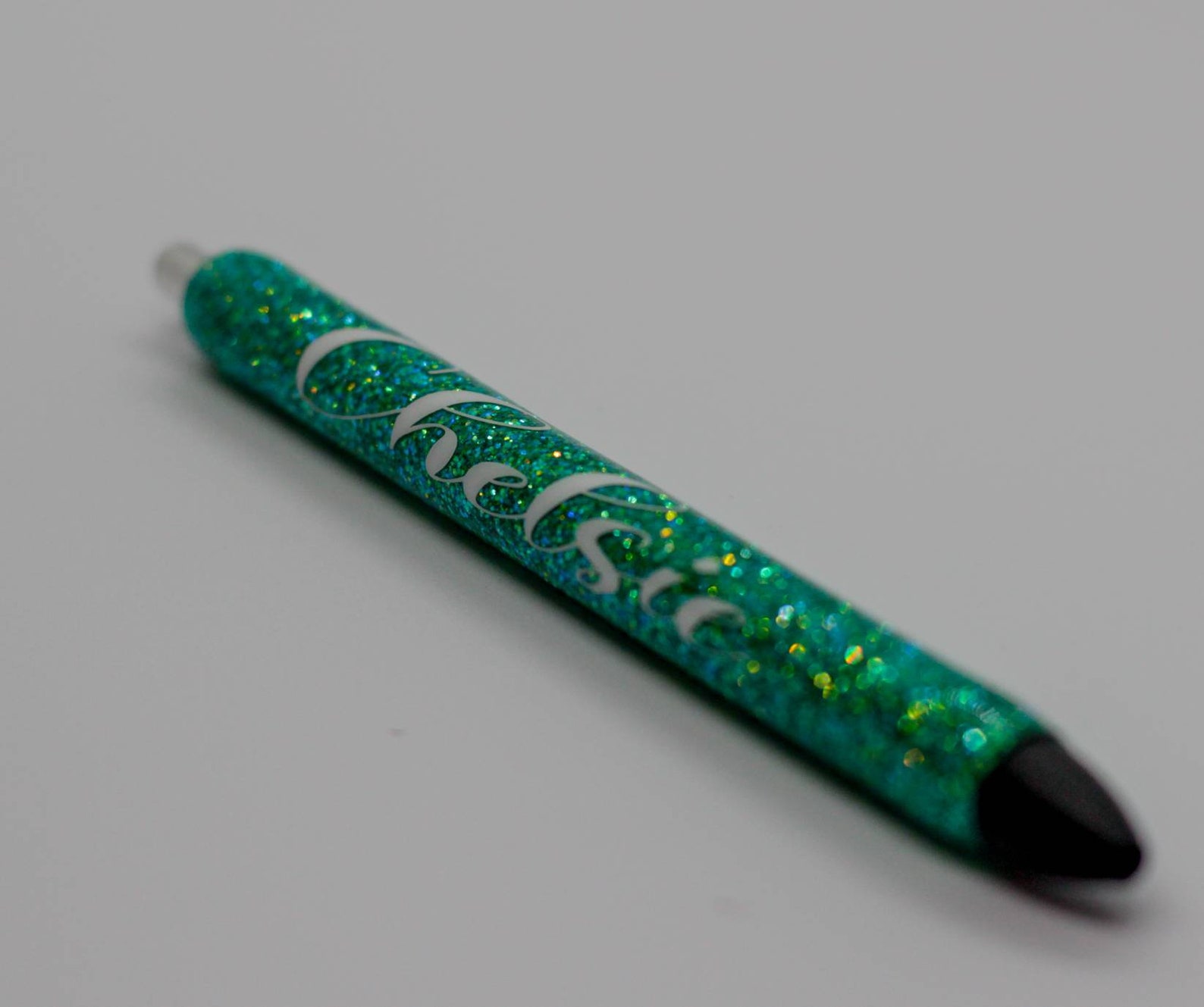 Custom personalized green glitter pen epoxy inkjoy pen Etsy