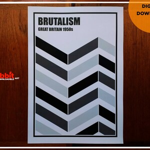 BRUTALISM Printable Poster BLACK Brutalist architecture Art Movement Poster Printable Wall Art Digital Download Downloadable Print image 4