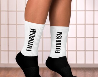 Futurism Socks - Art Movement Socks - Black and White Art Movement Minimalist Socks