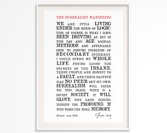 Surrealist Manifesto Quotes Poster - Printable Poster - Surrealist quotes Poster - André Breton Quotes - White