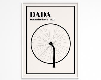 Dadaism Art Printable Poster - Marcel Duchamp - Bicycle Wheel - Art Movement Poster - Printable Wall Art - Digital Download
