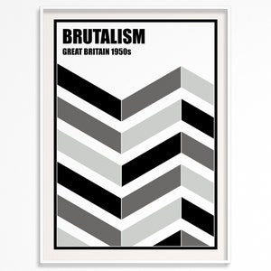 BRUTALISM Printable Poster BLACK Brutalist architecture Art Movement Poster Printable Wall Art Digital Download Downloadable Print image 1