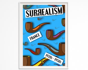 SURREALISM ART Printable Poster - Art Movement Poster - René Magritte - Printable Wall Art - Digital Download - Downloadable Print