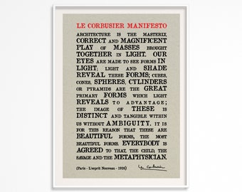Le Corbusier Manifesto Quotes Poster - Printable Poster - Towards a New Architecture Quotes Poster - Le Corbusier Quotes Poster - Grey