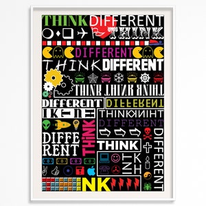 Think Different Downloadable Quote Poster Inspirationl Wall Decor Typography image 1