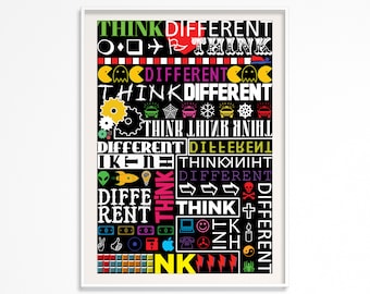 Think Different Downloadable Quote Poster | Inspirationl Wall Decor | Typography