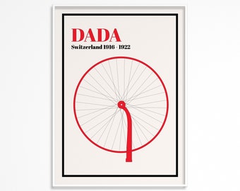 Dadaism Art Printable Poster - Marcel Duchamp - Bicycle Wheel - Art Movement Poster - Printable Wall Art - Digital Download