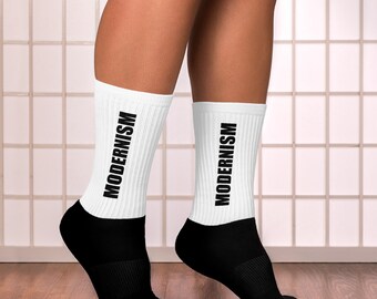 Modernism Socks - Art Movement Socks - Black and White Art Movement Minimalist Socks