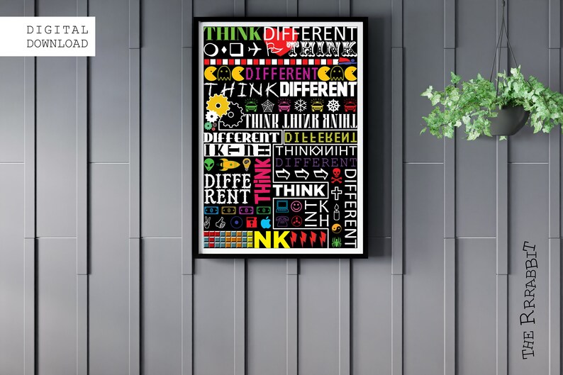Think Different Downloadable Quote Poster Inspirationl Wall Decor Typography image 2