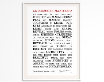 Le Corbusier Manifesto Quotes Poster - Printable Poster - Towards a New Architecture Quotes Poster - Le Corbusier Quotes Poster - White