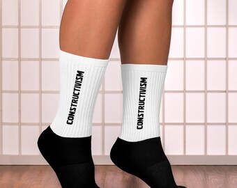 Constructivism Socks - Art Movement Socks - Black and White Art Movement Minimalist Socks