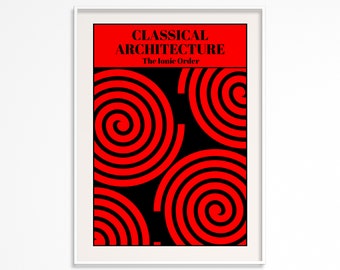 Classic Architecture Printable - Ionic Order Poster - Architecture Poster - Ancient Greek -Printable Wall Art - Digital Download -