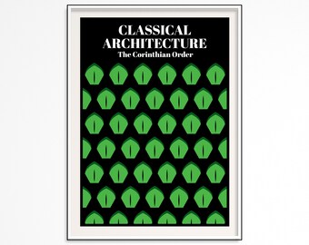 Classic Architecture Printable - Corinthian Order Poster - Architecture Poster - Ancient Greek -Printable Wall Art - Digital Download -