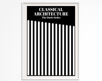 Classic Architecture Printable - Doric Order Poster - Architecture Poster - Ancient Greek -Printable Wall Art - Digital Download -