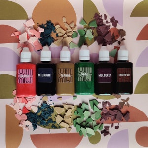 pigment, Jesmonite, pick, mix, selection, 30ml,eco-resin, pigment,aquaresin,ecrylimer, art, set, pink, orange,navy,teal, green,oxide, purple