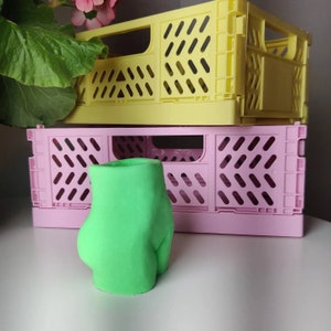Eco-Resin Torso Pflanztopf: Neongrüne Body Vase, handgefertigtes Ornament