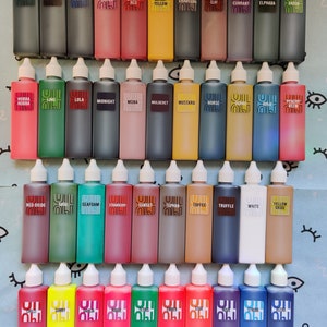 Pigment, Jesmonite, 50ml, bottles, aqua resin, resin, Jesmonite pigment, concrete, vegan, colours, craft, orange, purple, pink, green, teal