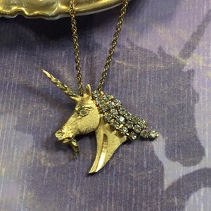 Renaissance Unicorn Pendant in Silver or Bronze, Large Unicorn Pendant, Unicorn Jewelry, Fantastical Animals Necklace, Unicorn Jewellery