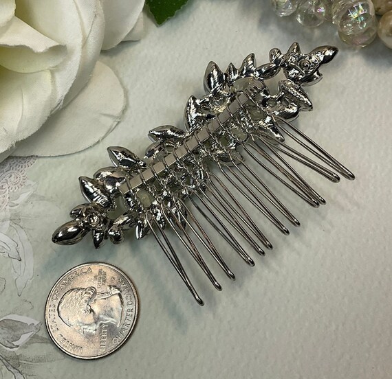 Rhinestone pearl decorative hair comb, vintage bridal… Gem