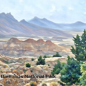 Impresión artística del Parque Nacional Badlands a partir de una fotografía original / Foto artística / Póster del Parque Nacional
