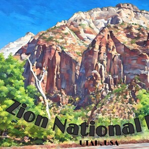 Zion National Park Art Print from Original Photograph | Artsy Photo | Digital download | National Park Poster