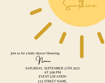 Tu sei il mio invito alla doccia Baby Sunshine