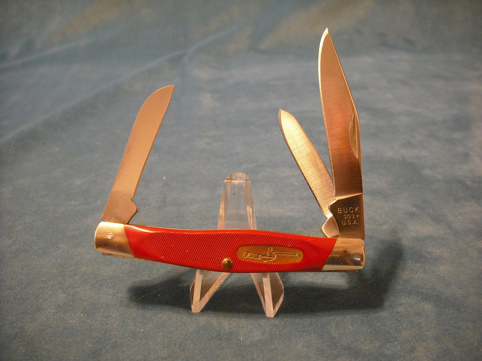 Buck 303 Pocket Knife Red Sawcut Handles Nice Etsy