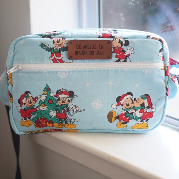 Mickey Christmas fanny pack, disney fanny pack, Christmas fanny pack, Mickey Mouse Christmas fanny pack