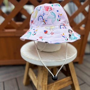 Princess baby bucket hat, kids Princess hat, pink princess bucket hat