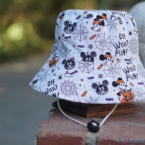 ADULT or kids Halloween bucket hat, Licensed fabric Mickey Halloween bucket hat,  kids Halloween hat
