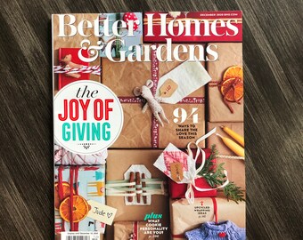 Better Homes And Gardens Magazine " the Joy of Giving " 2020