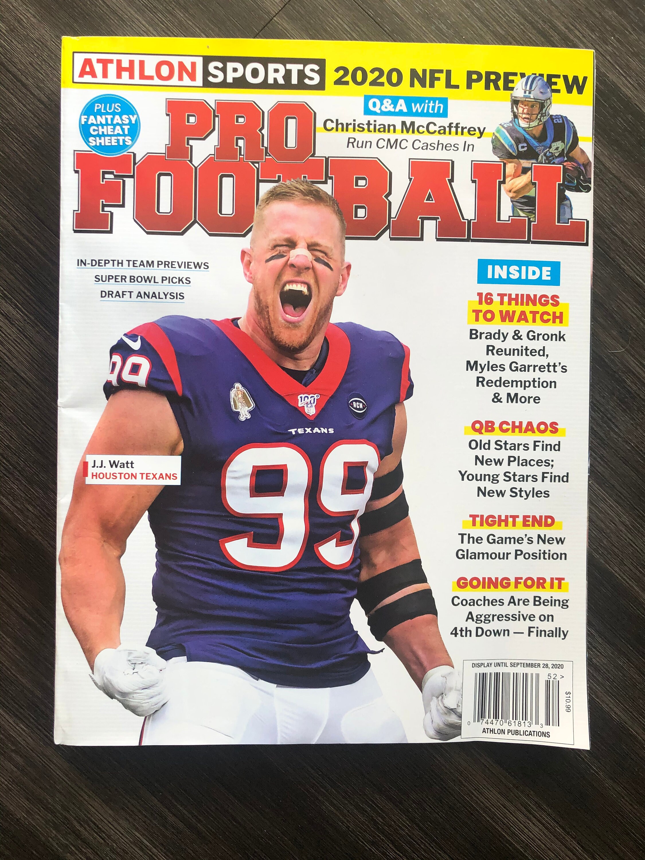 Athlon Sports Magazine ProFootball J.J. Watt Etsy