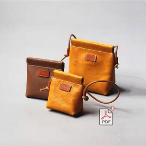 Leather Squeeze Key Case Key Holder Coin Case Bag Earphone Holder Lipstick Bag PDF Pattern DIY Video Intruction Etsy Canada